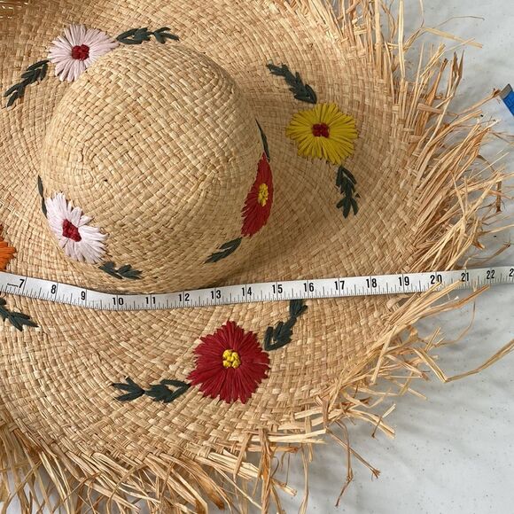 Hat Attack Charlotte Embroidered Floral Sunhat UPF 50+ Fringe Adjustable main image 8